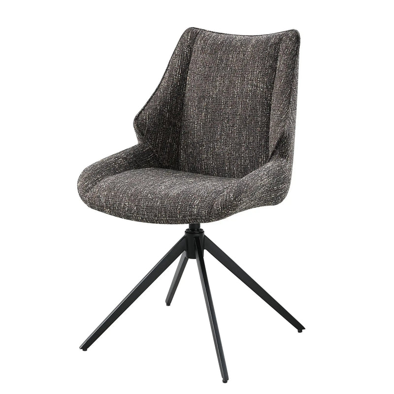 Malika - Side Chair With Swivel (Set of 2) - Brown Gray by HouseOfZazla
