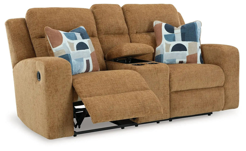 Kanlow - Dbl Reclining Loveseat With Console by Unique Piece Furniture