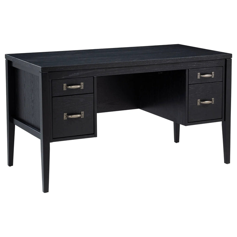 Graham 54-inch 4-drawer Double Pedestal Lift Top Computer Desk Black by Unique Piece Furniture