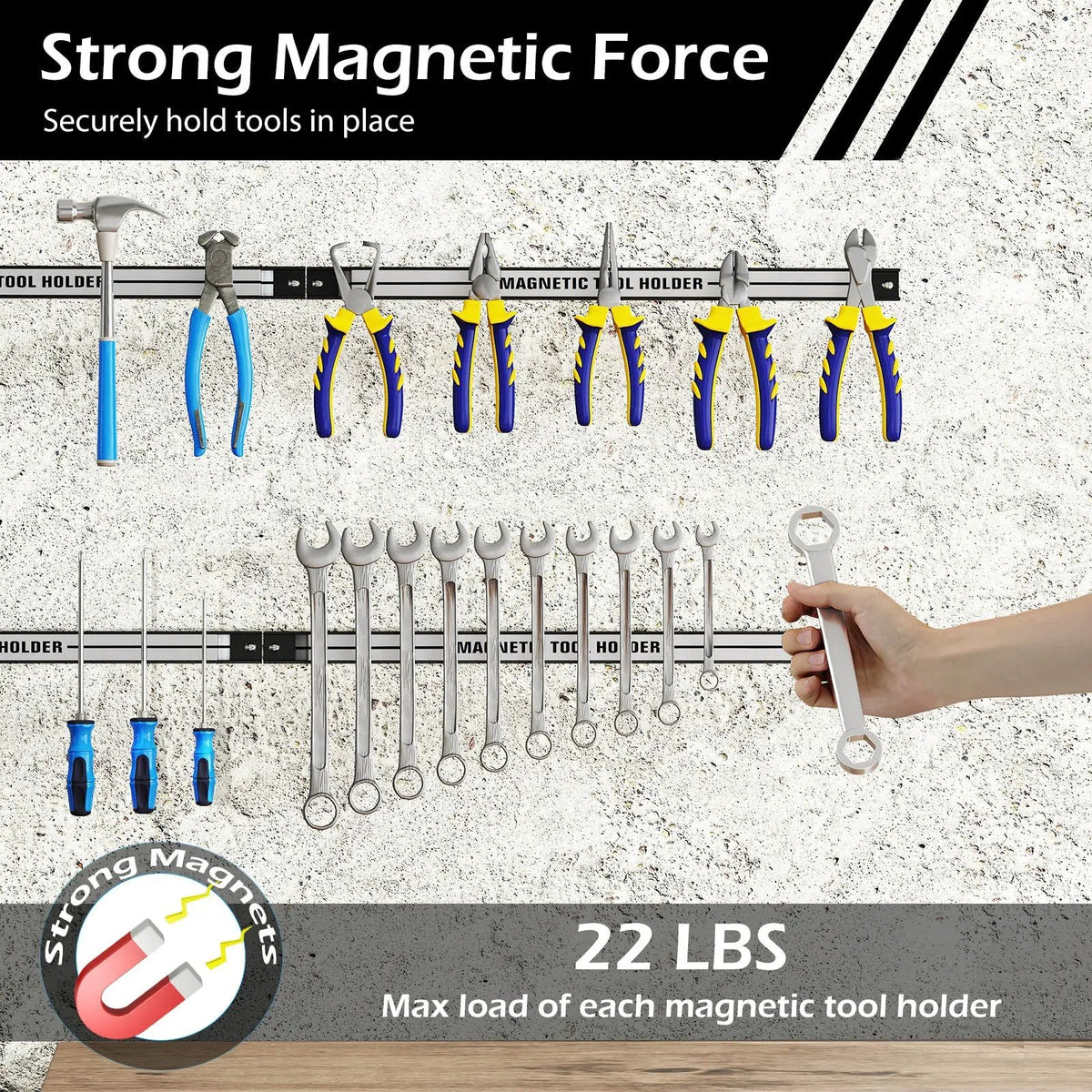 18 Inch Magnetic Tool Holder Strip with Mounting Screws by DirectDeals