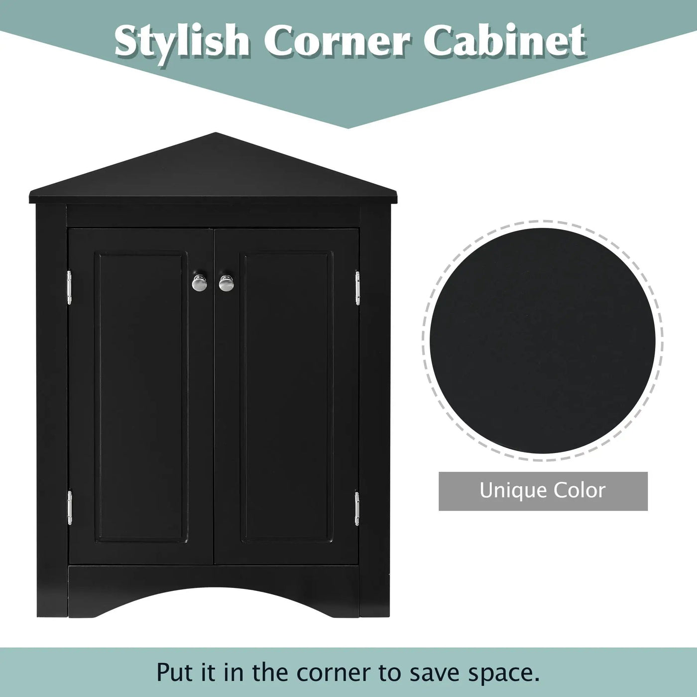 Triangle Bathroom Storage Cabinet With Adjustable Shelves, Freestanding Floor Cabinet For Home Kitchen by HouseOfZazla