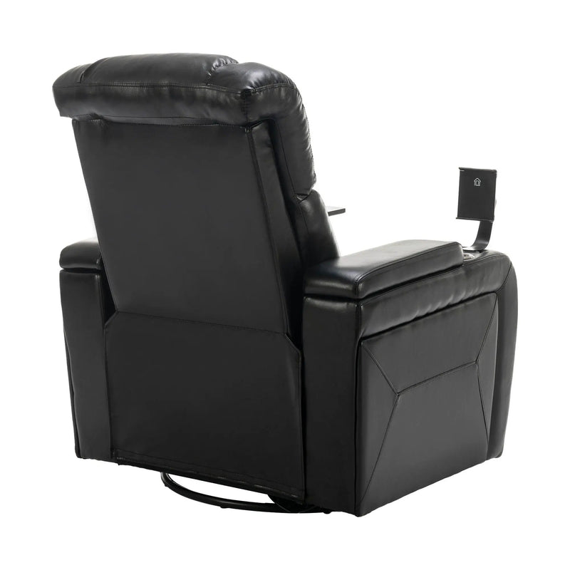 270 Degree Swivel Power Recliner With Tray Table, Phone Holder, Cup Holder, USB Port by HouseOfZazla