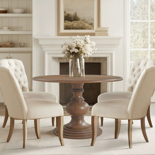 Round Pedestal Dining Table - Walnut, photo 2 of 7