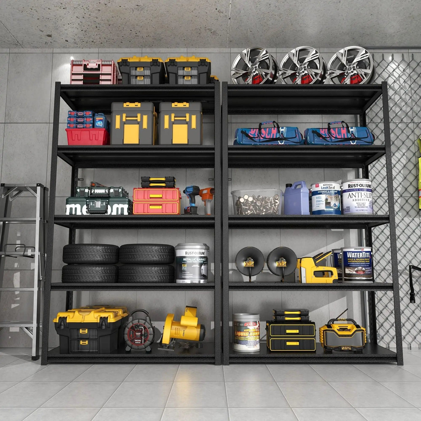 Industrial Heavy Duty Metal Garage Shelving Unit, Adjustable Storage Rack by HouseOfZazla