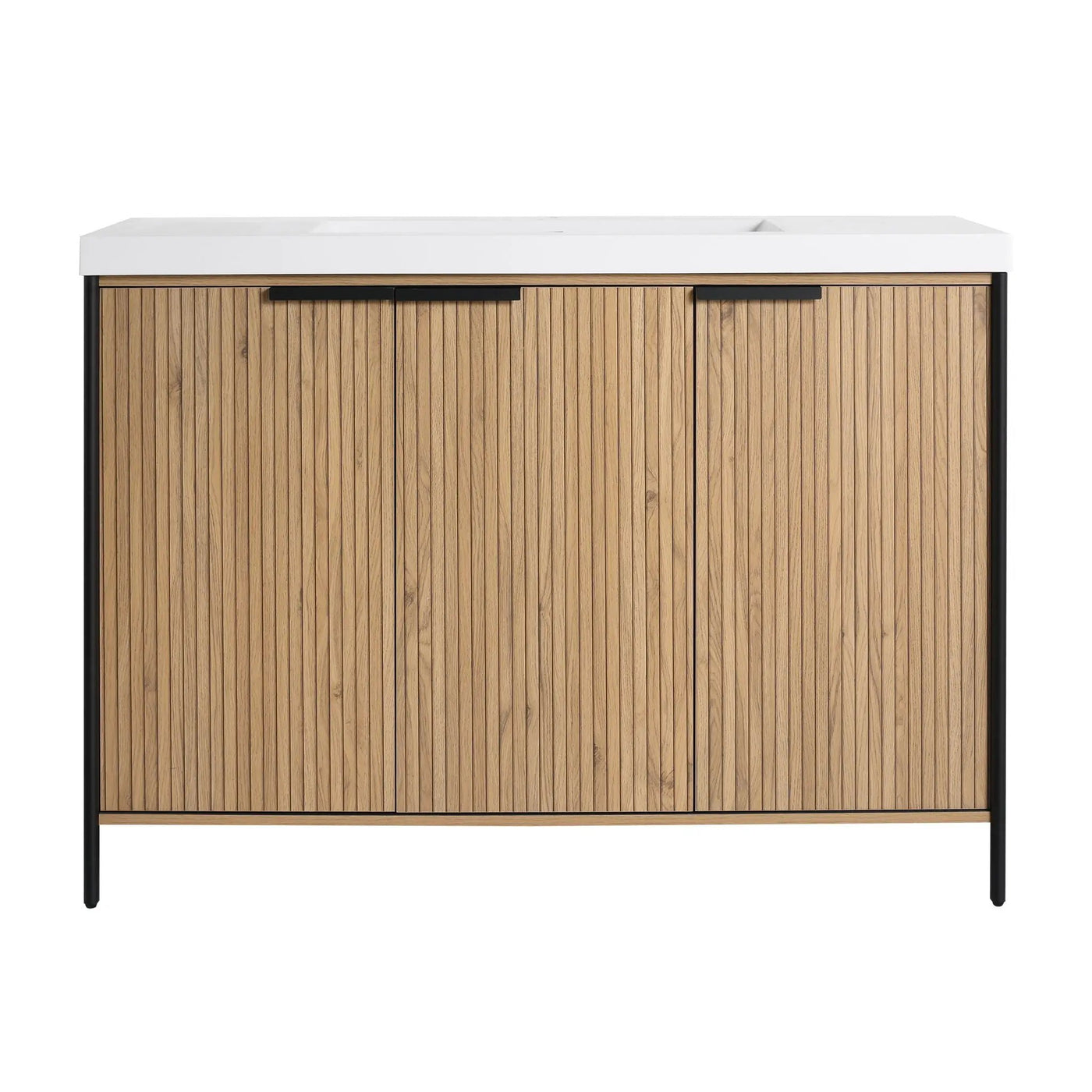 Modern Freestanding Bathroom Vanity With Resin Sink & Soft Close Cabinet Doors by HouseOfZazla