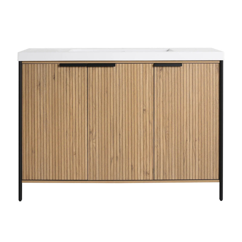Modern Freestanding Bathroom Vanity With Resin Sink & Soft Close Cabinet Doors by HouseOfZazla