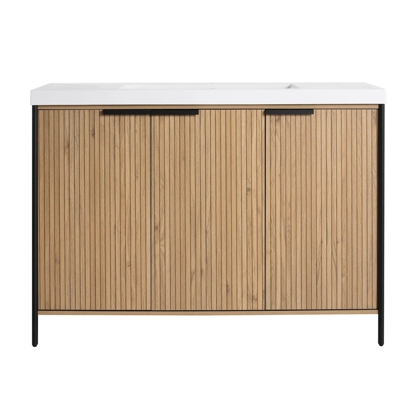 Modern Freestanding Bathroom Vanity With Resin Sink & Soft Close Cabinet Doors by Unique Piece Furniture