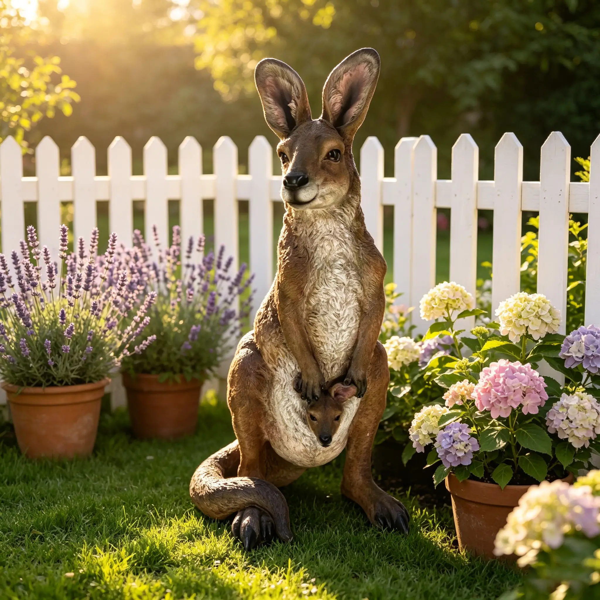 22" Mother Kangaroo with Joey Statue by HouseOfZazla