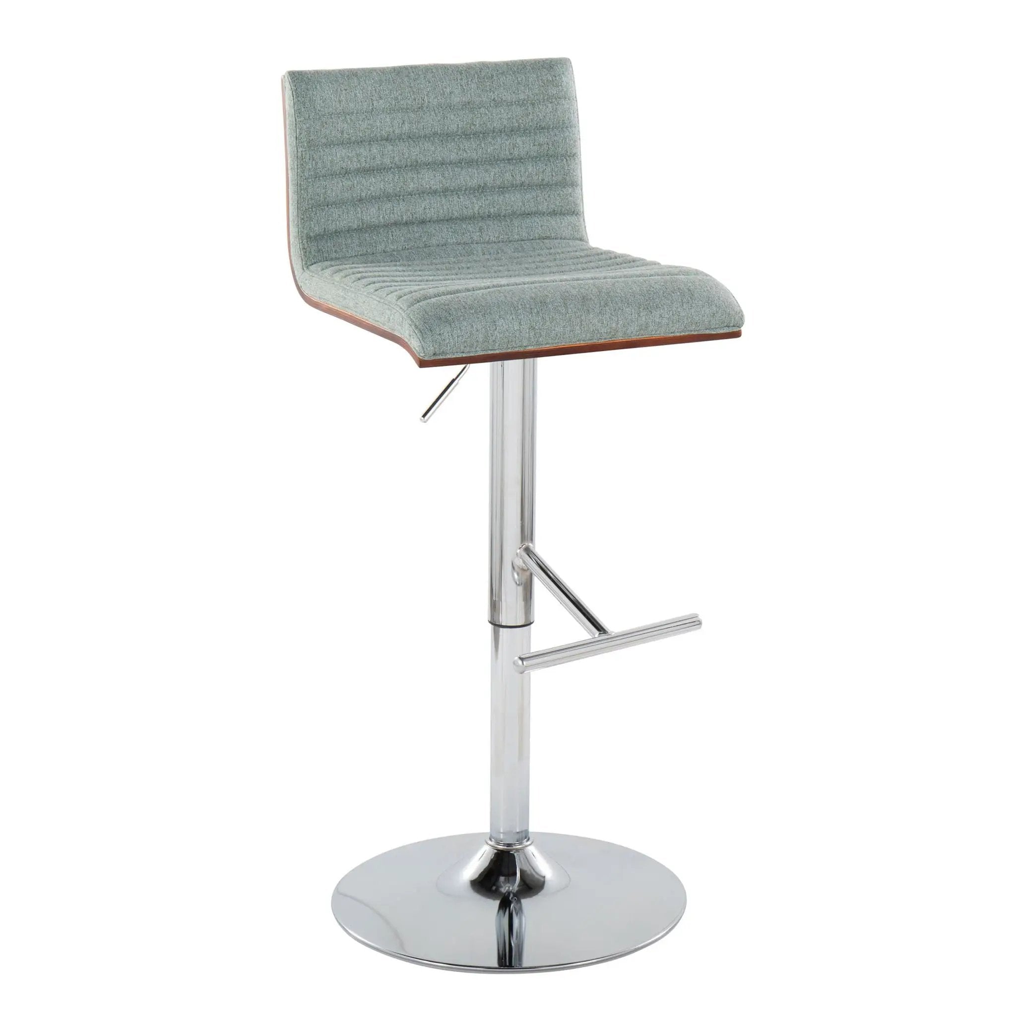 Mason - Contemporary Adjustable Barstool & Swivel With Straight T Footrest (Set of 2) by HouseOfZazla