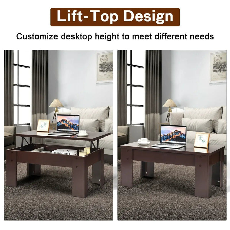 Lift Top Coffee Pop-UP Cocktail Table by DirectDeals