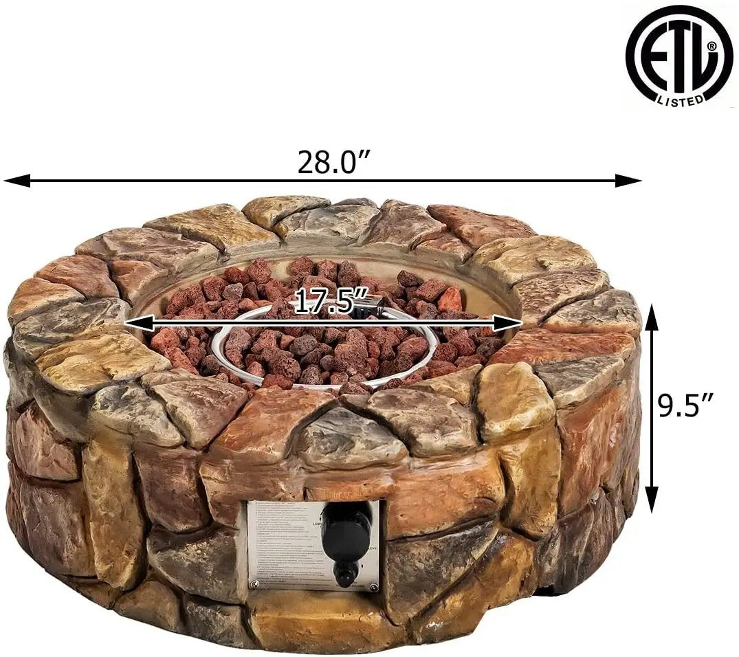 28 Inch Propane Gas Fire Pit by DirectDeals