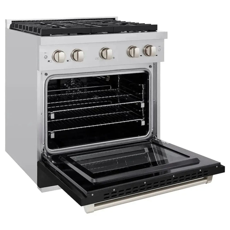ZLINE 36" Gas Range, Convection Gas Oven, Stainless Steel,Matte Black SGR-BLM-36 by Farmhouse Kitchen and Bath
