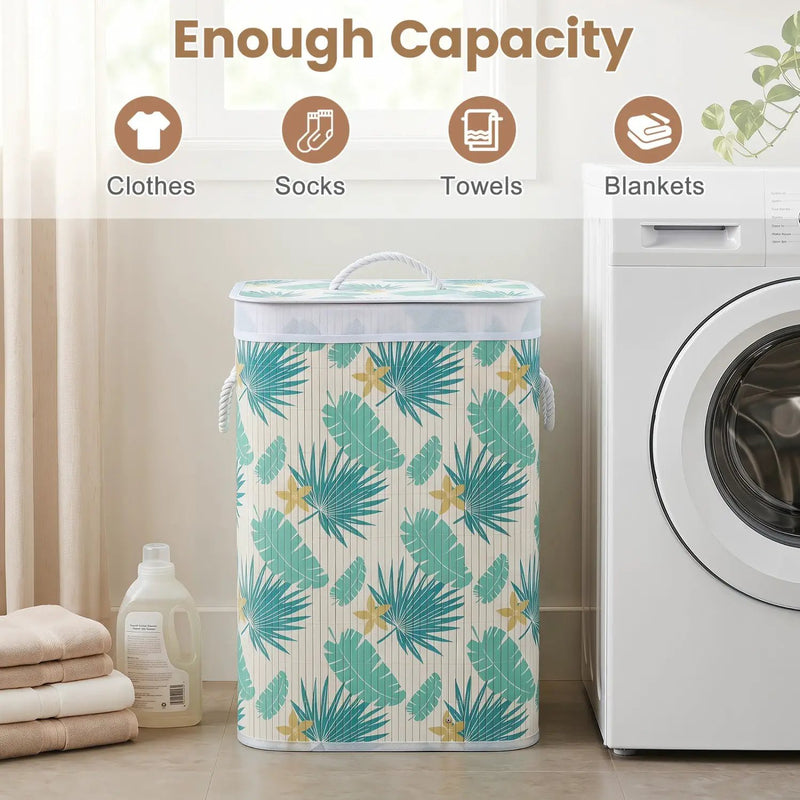 19 Gallon Bamboo Laundry Hamper with Removable Liner by DirectDeals