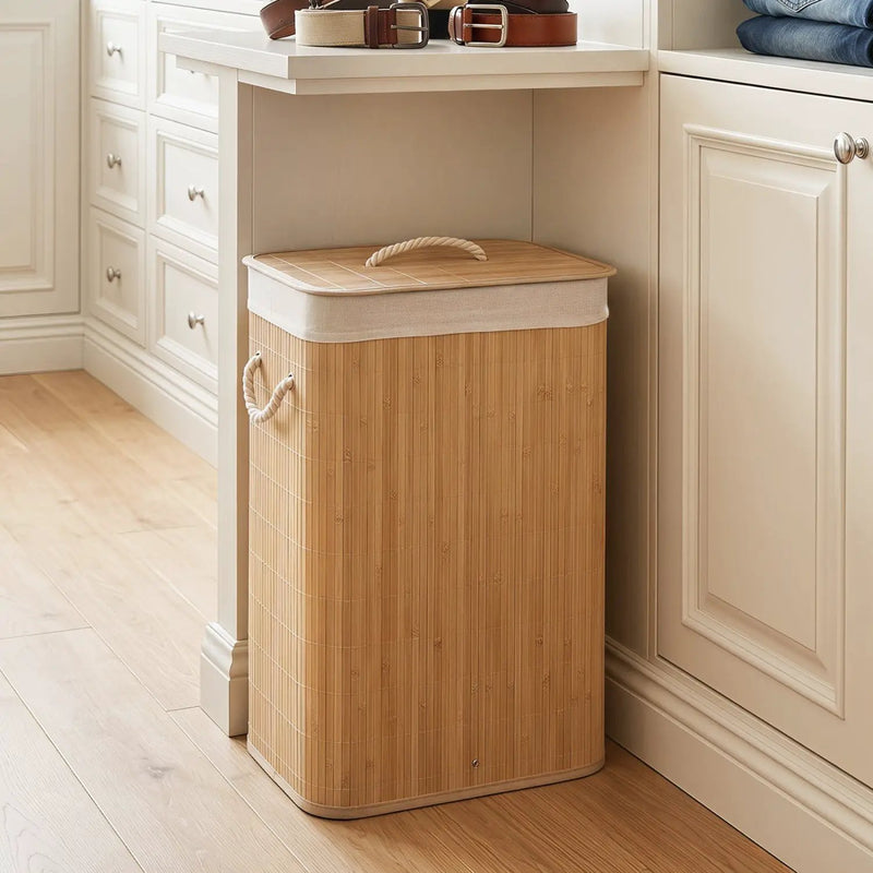 19 Gallon Bamboo Laundry Hamper with Removable Liner by DirectDeals