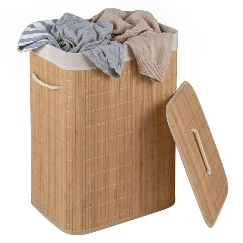 19 Gallon Bamboo Laundry Hamper with Removable Liner by DirectDeals