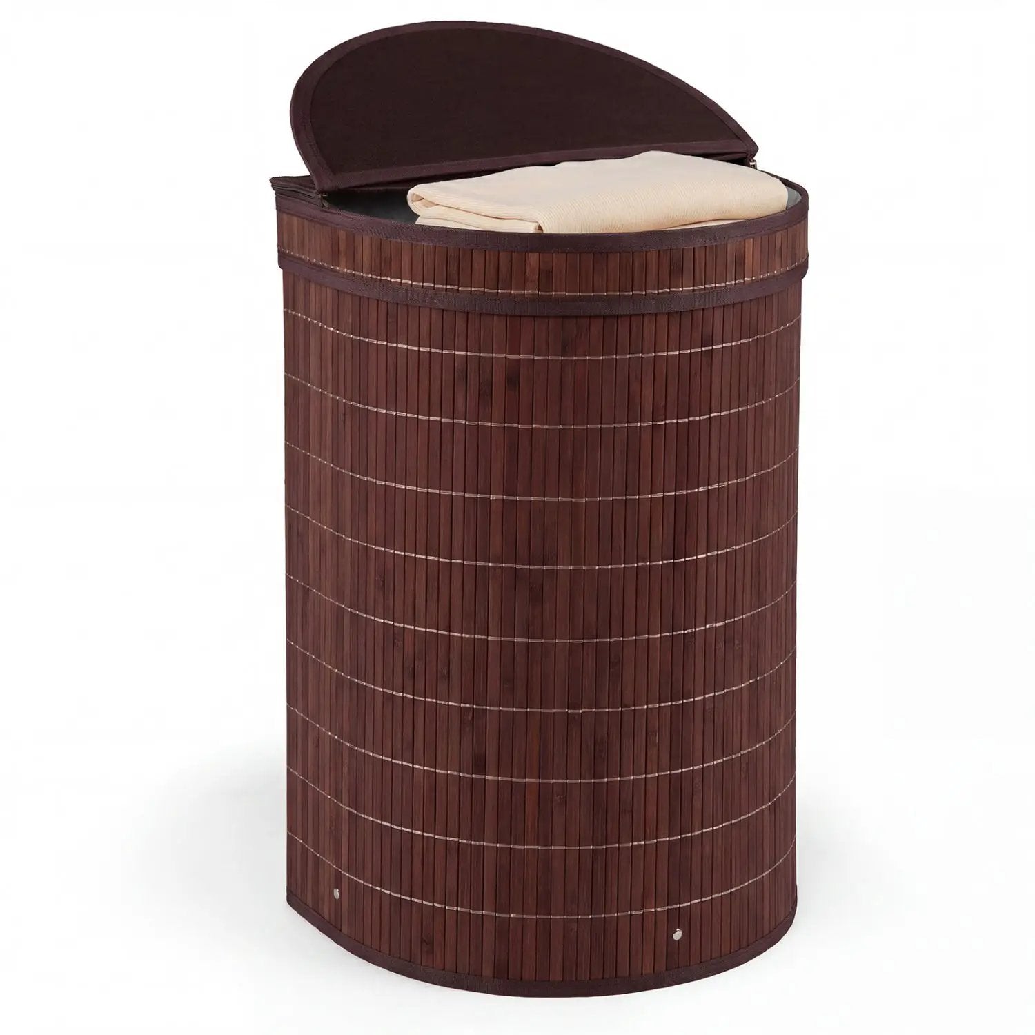 19 Gallon Bamboo Laundry Hamper with Zippered Lid by DirectDeals