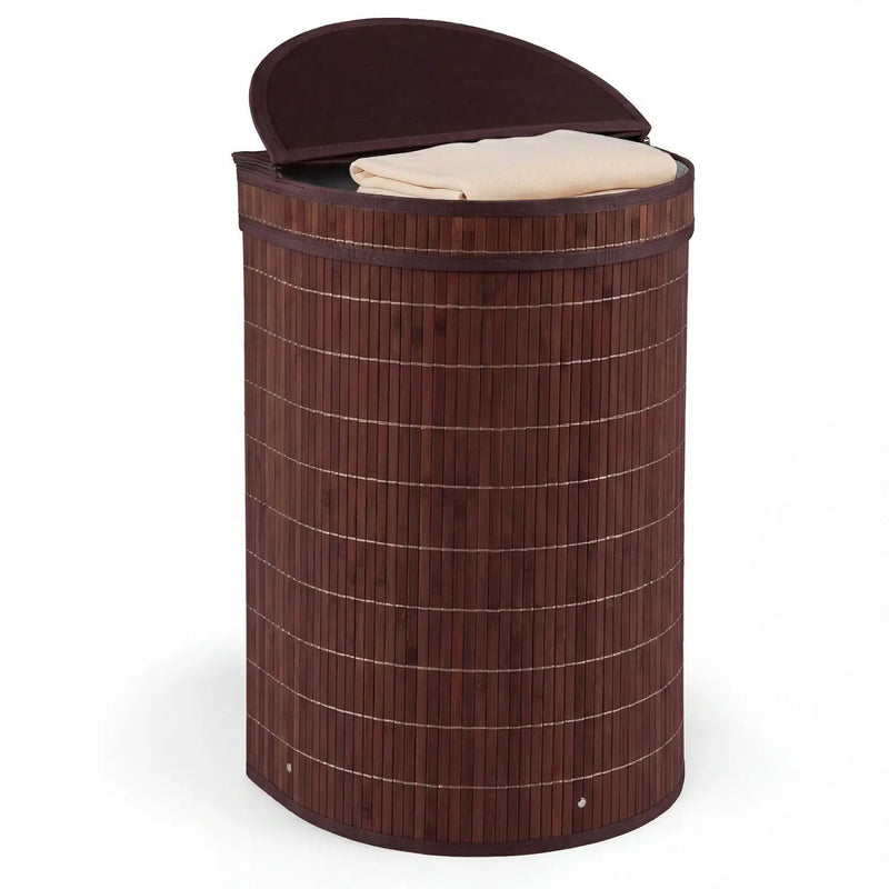 19 Gallon Bamboo Laundry Hamper with Zippered Lid by DirectDeals