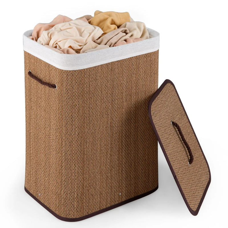 19 Gallon Bamboo Laundry Hamper with Removable Liner by DirectDeals