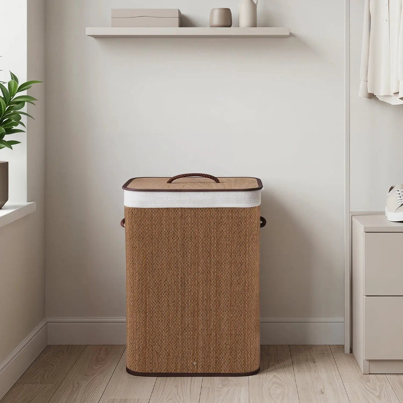 19 Gallon Bamboo Laundry Hamper with Removable Liner by DirectDeals