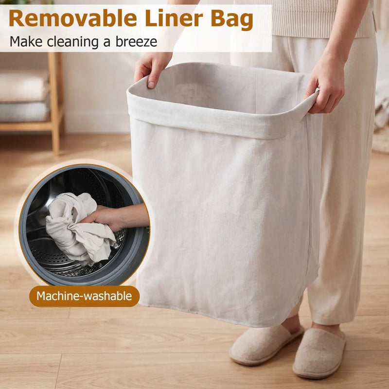 19 Gallon Bamboo Laundry Hamper with Removable Liner by DirectDeals