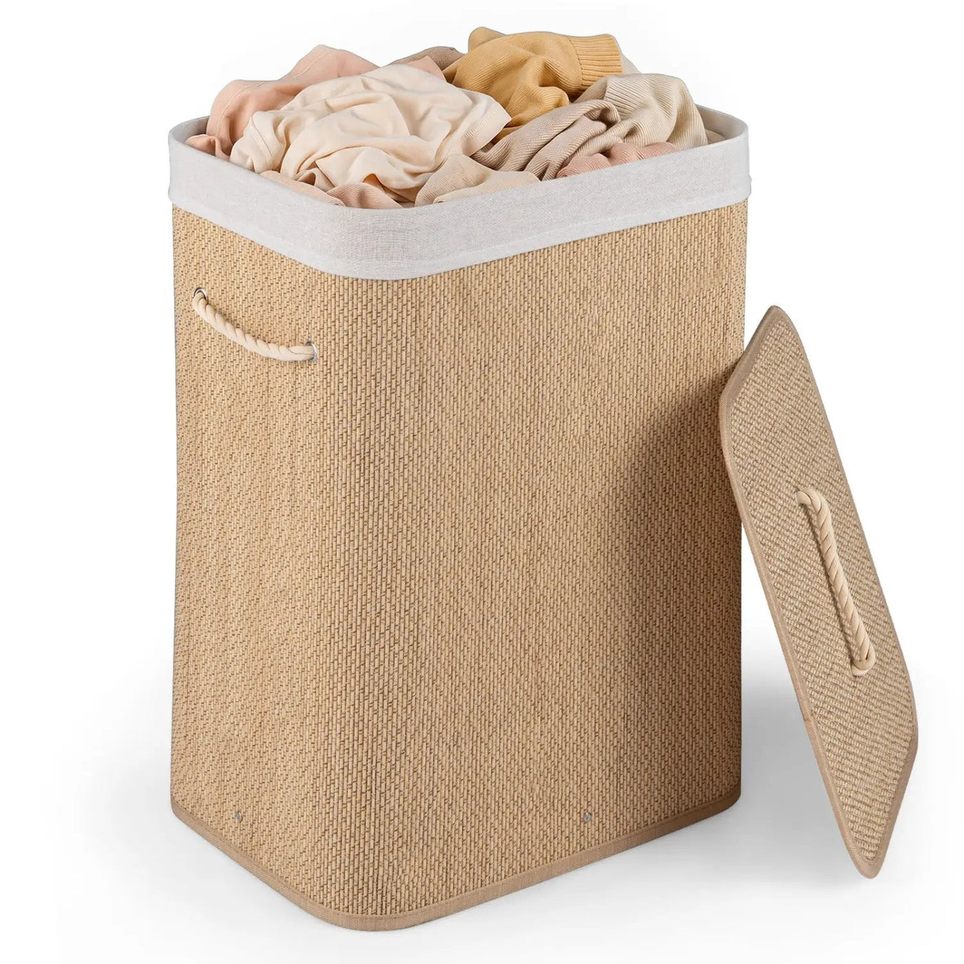 19 Gallon Bamboo Laundry Hamper with Removable Liner by DirectDeals