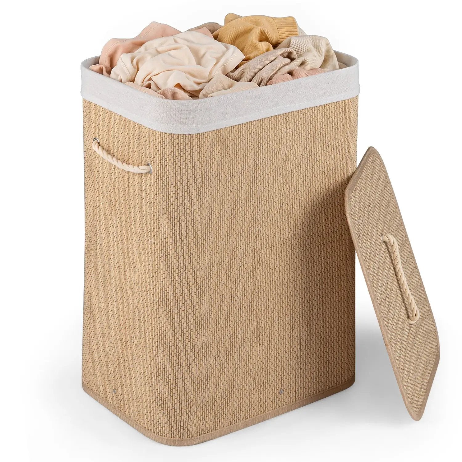 19 Gallon Bamboo Laundry Hamper with Removable Liner by DirectDeals