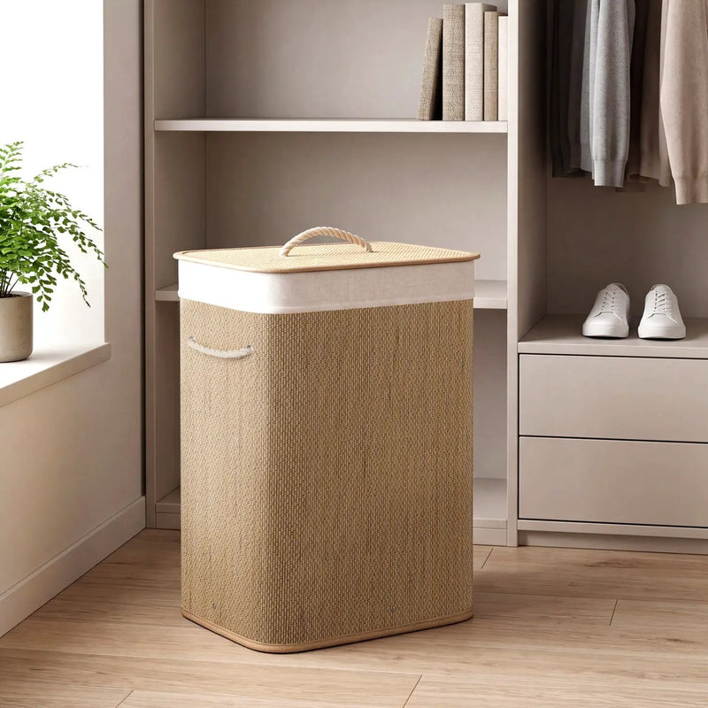 19 Gallon Bamboo Laundry Hamper with Removable Liner by DirectDeals