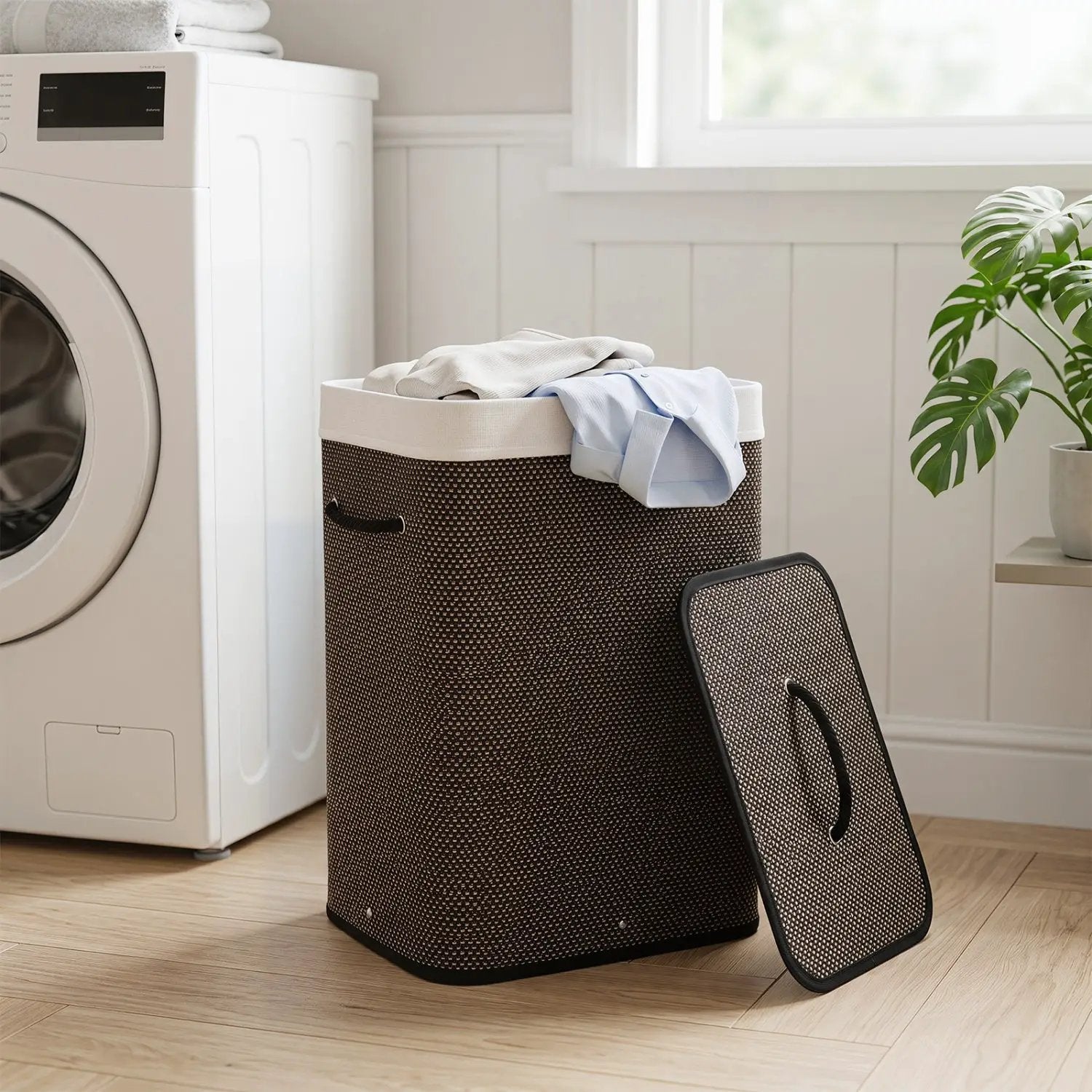 19 Gallon Bamboo Laundry Hamper with Removable Liner by DirectDeals