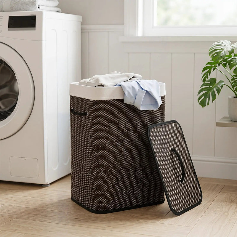 19 Gallon Bamboo Laundry Hamper with Removable Liner by DirectDeals