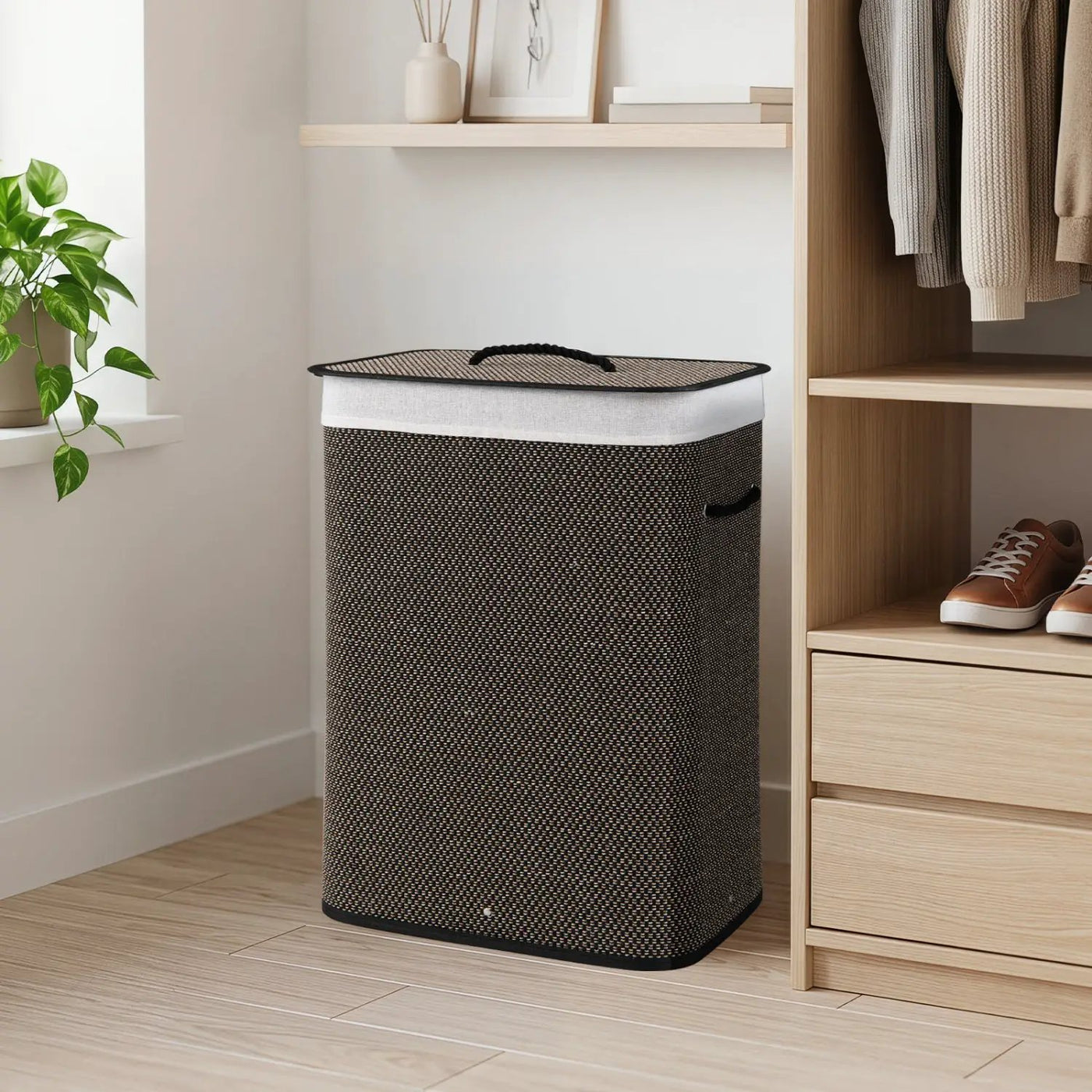 19 Gallon Bamboo Laundry Hamper with Removable Liner by DirectDeals