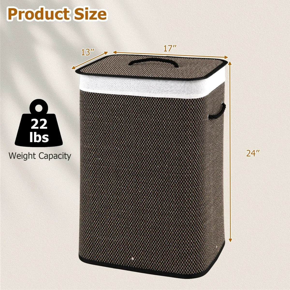 19 Gallon Bamboo Laundry Hamper with Removable Liner by DirectDeals
