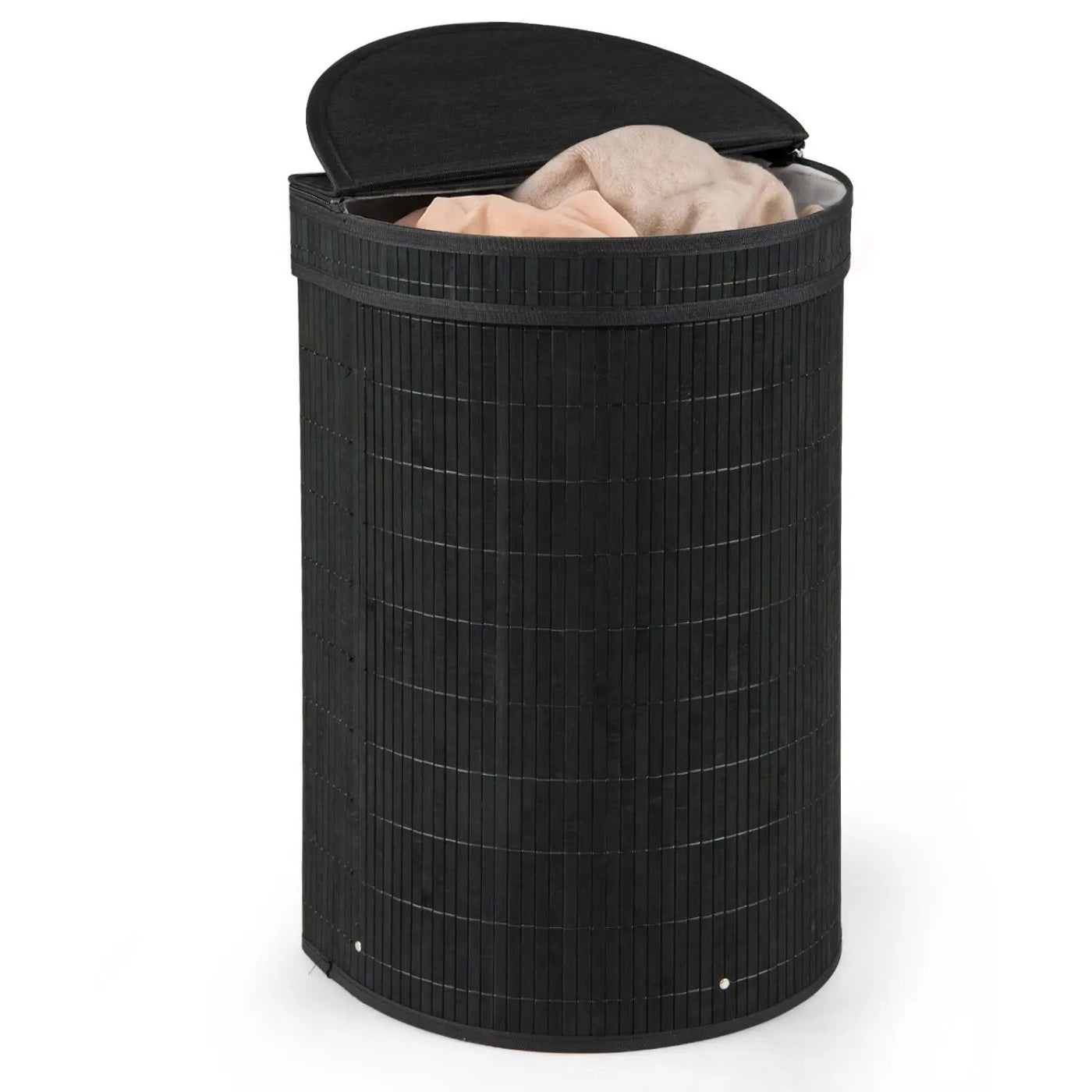 19 Gallon Bamboo Laundry Hamper with Zippered Lid by DirectDeals