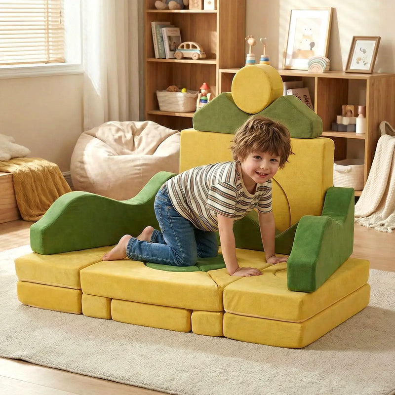 19 Pieces Modular Kids Play Couch for Inspiring Creativity by DirectDeals
