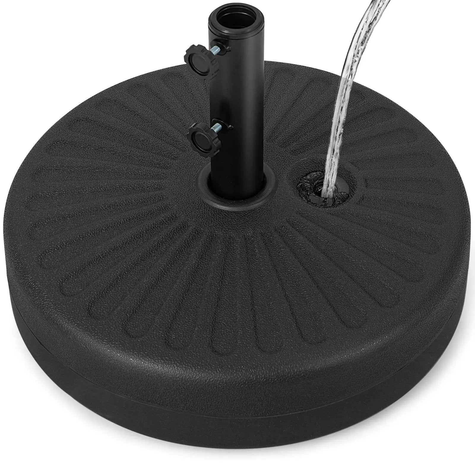 19.5 Inch Fillable Round Umbrella Base Stand for Yard Garden Poolside-Black by DirectDeals