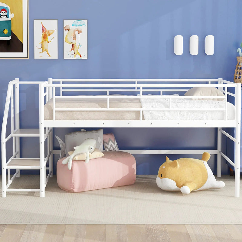 Loft Bed With Storage Stairs And Metal Frame by Unique Piece Furniture