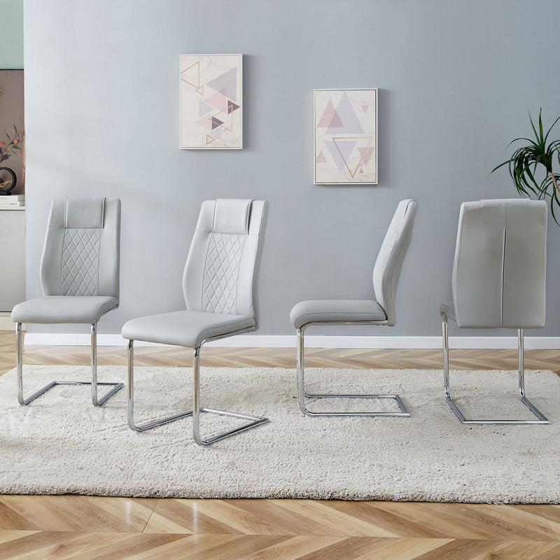 Modern Dining Chairs With Padded Seat, Metal Legs by Unique Piece Furniture