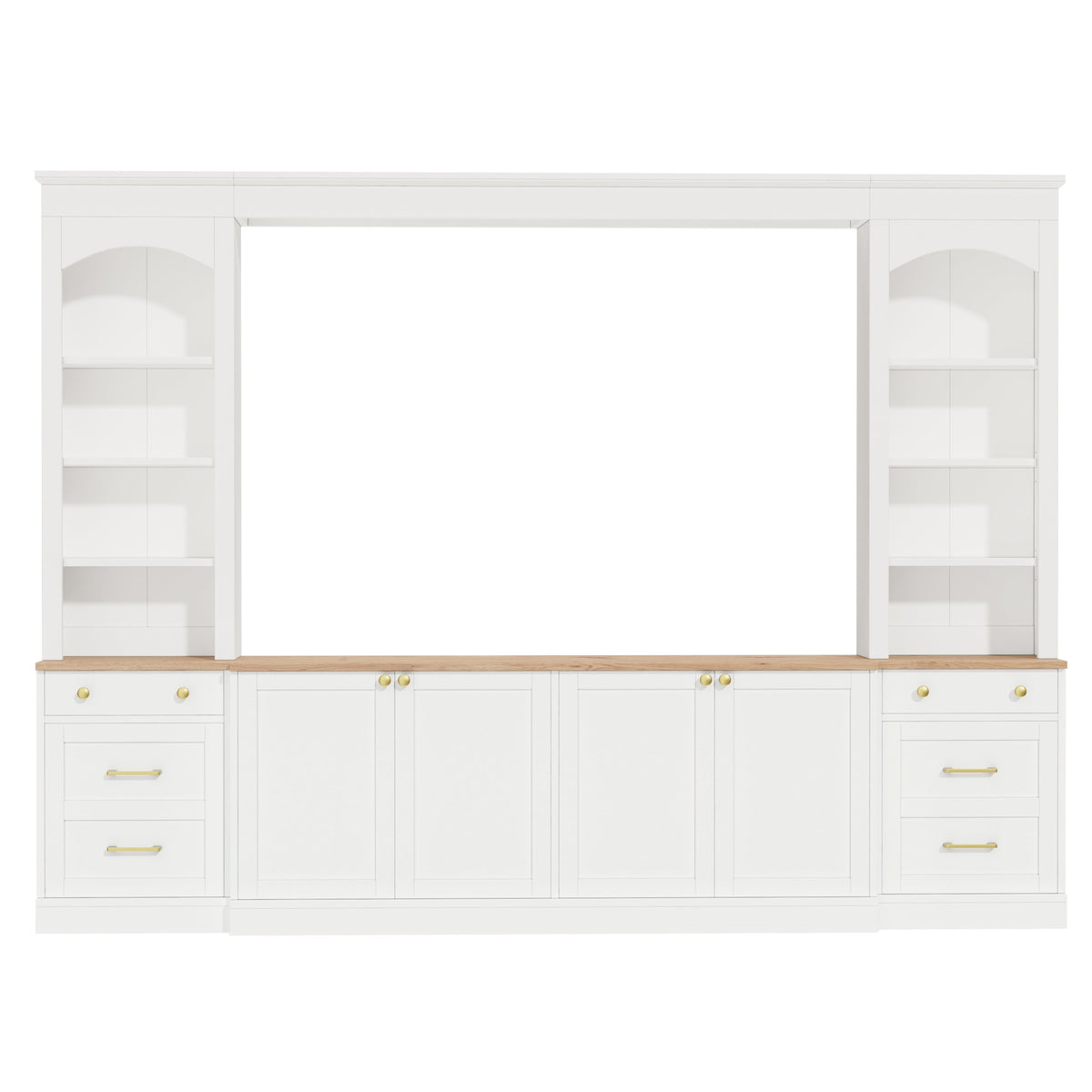 Farmhouse Arched Entertainment Center Wall Unit, photo 9 of 10