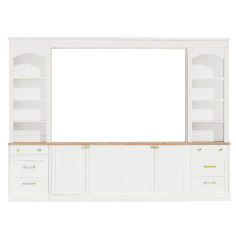 Farmhouse Arched Entertainment Center Wall Unit, photo 9 of 10