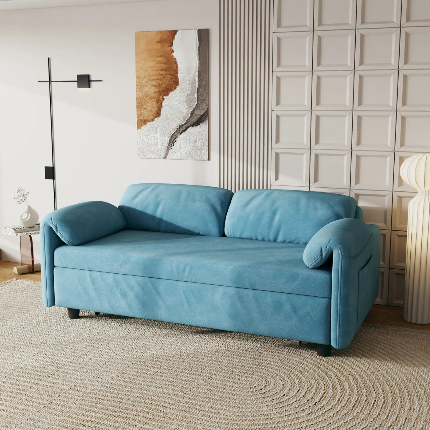 Sofa, Dual Purpose Lounge With Retractable Queen Size Bed by HouseOfZazla