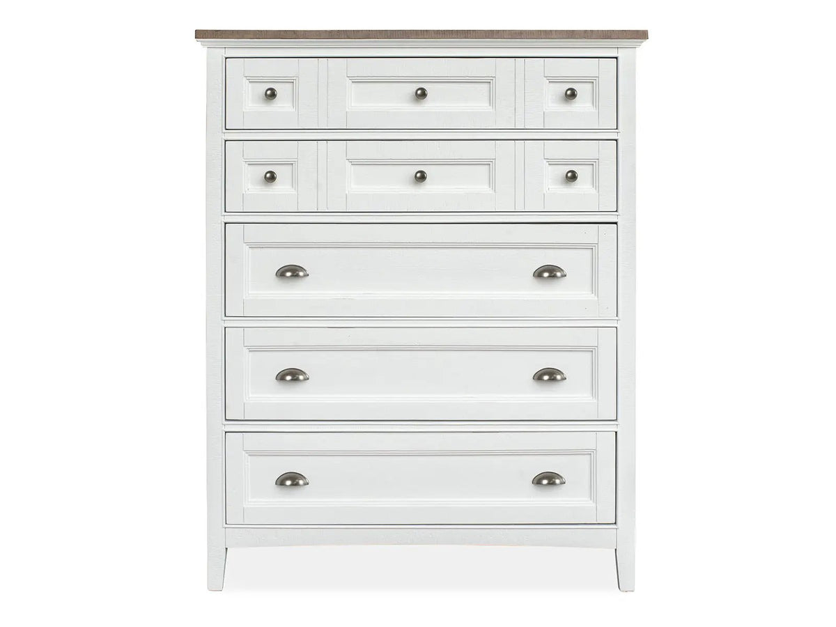 Heron Cove - Two Tone Drawer Chest - Chalk White And Dovetail Gray, photo 3 of 5