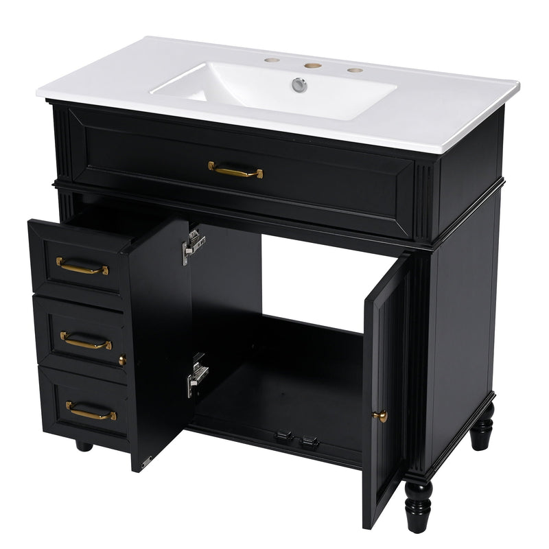 Bathroom Vanity With Sink, Freestanding Cabinet & Drawers by HouseOfZazla