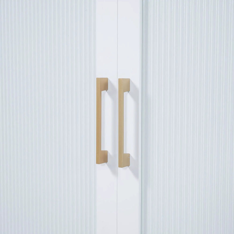 Murphy Bed With Frosted Glass Doors Design, Fake Drawers, Metal Legs by HouseOfZazla