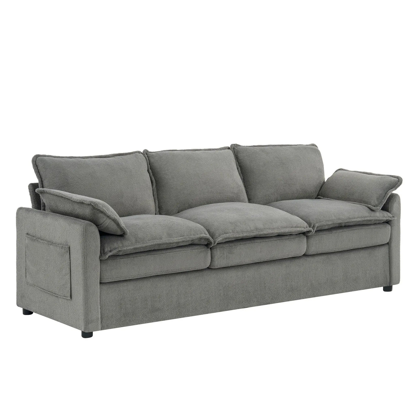 Modern 3 Seater Sofa With Side Storage Pockets For Living Room by HouseOfZazla