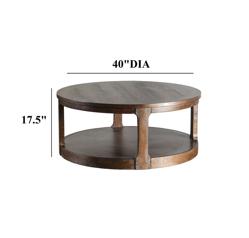Transitional Espresso Coffee Table with Open Storage - Engineered Pine, photo 7 of 8
