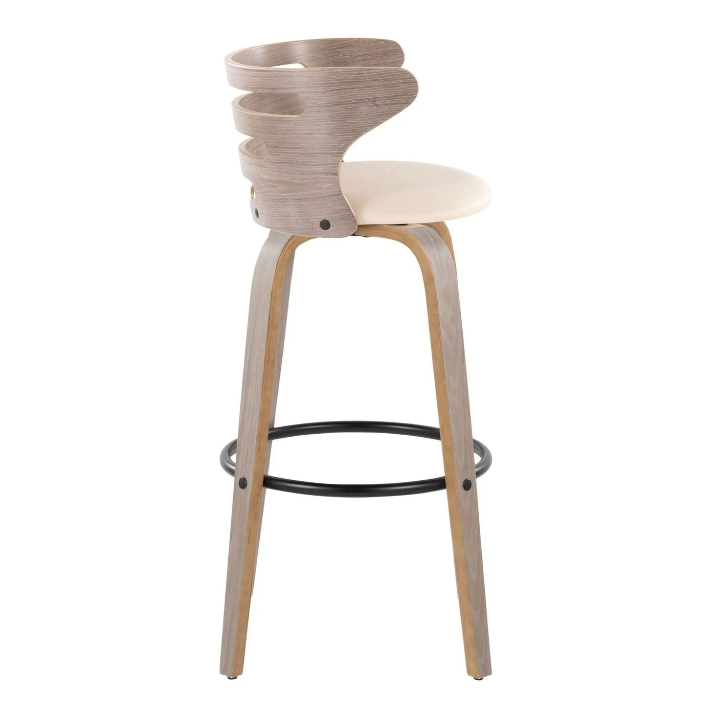 Cosini - Mid Century Modern Fixed Height, Barstool & Swivel And Round Footrest (Set of 2) by HouseOfZazla