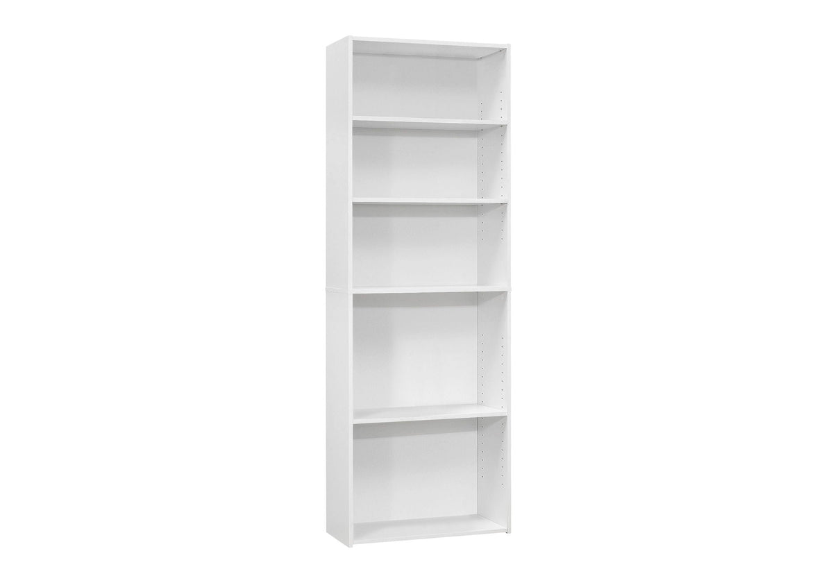 6-Tier Transitional Bookshelf with Adjustable Shelves - White, Dark Gray, Light Brown, Dark Brown, photo 2 of 16