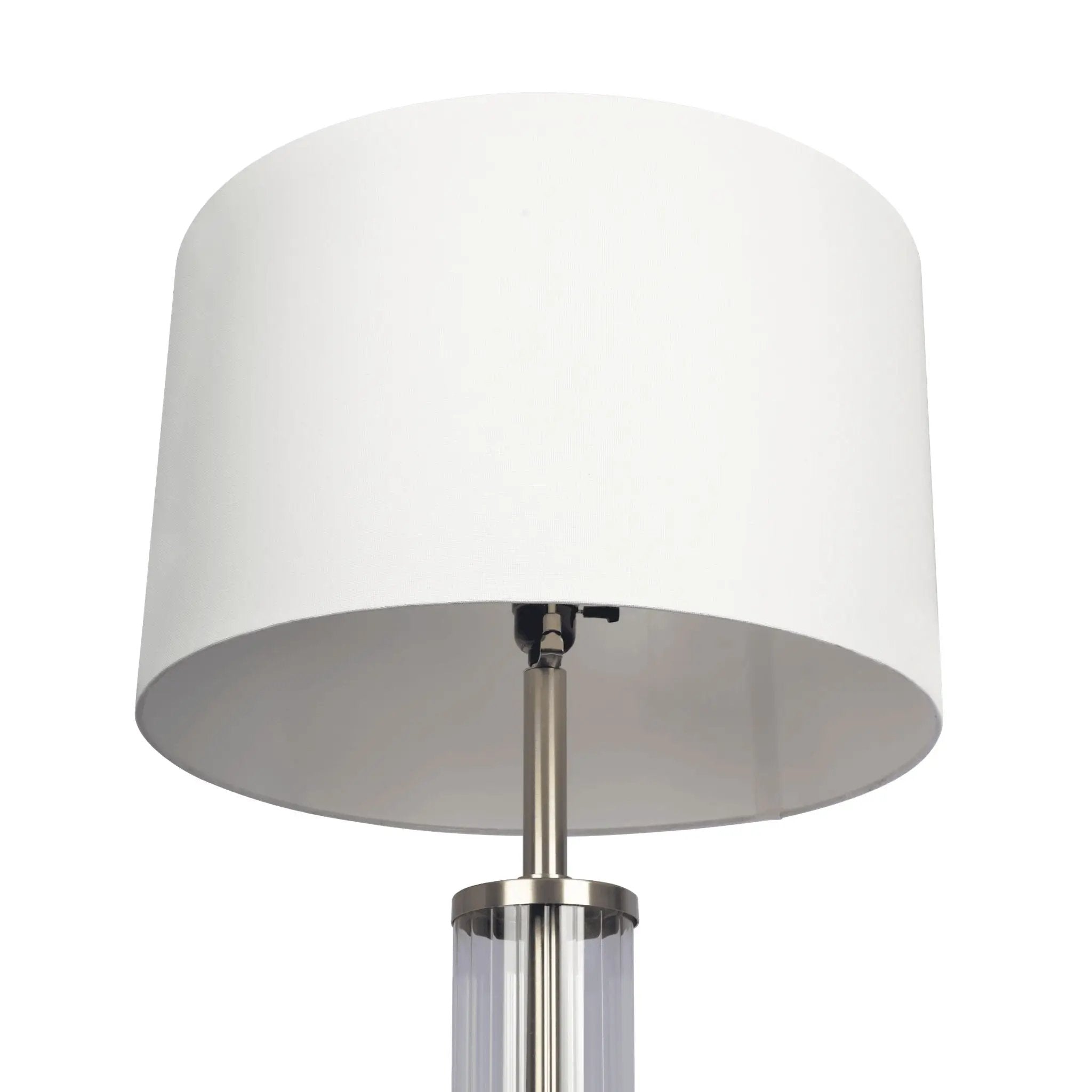 Nimbus - Floor Lamp With 3 Way Rotary Switch Clear Body Base - Silver Gray / White by Unique Piece Furniture