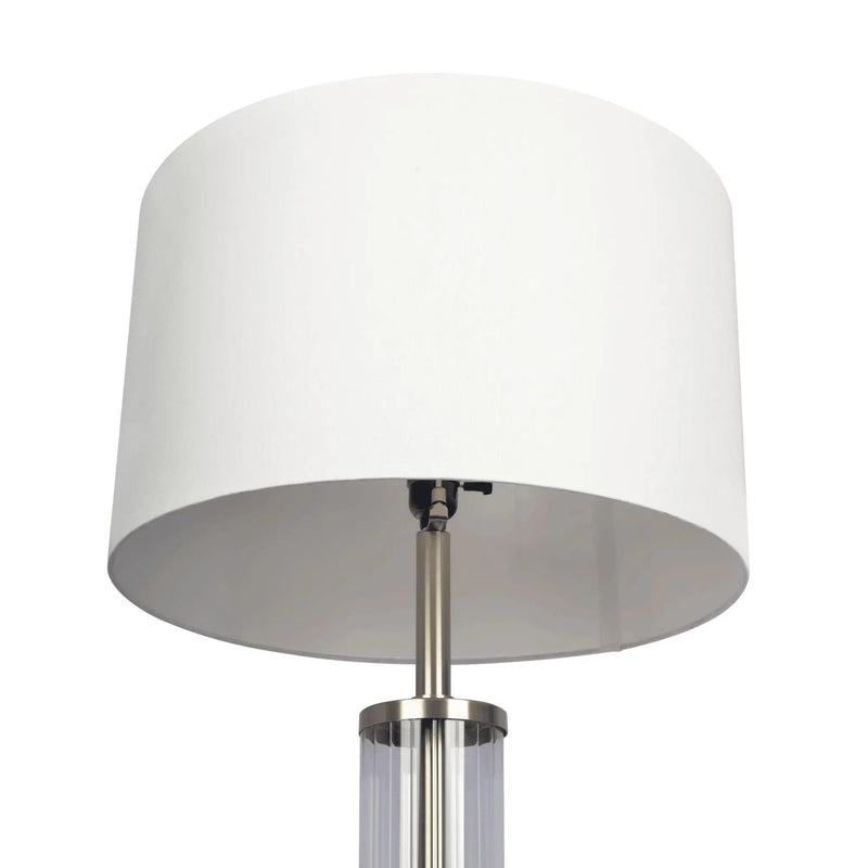 Nimbus - Floor Lamp With 3 Way Rotary Switch Clear Body Base - Silver Gray / White by HouseOfZazla