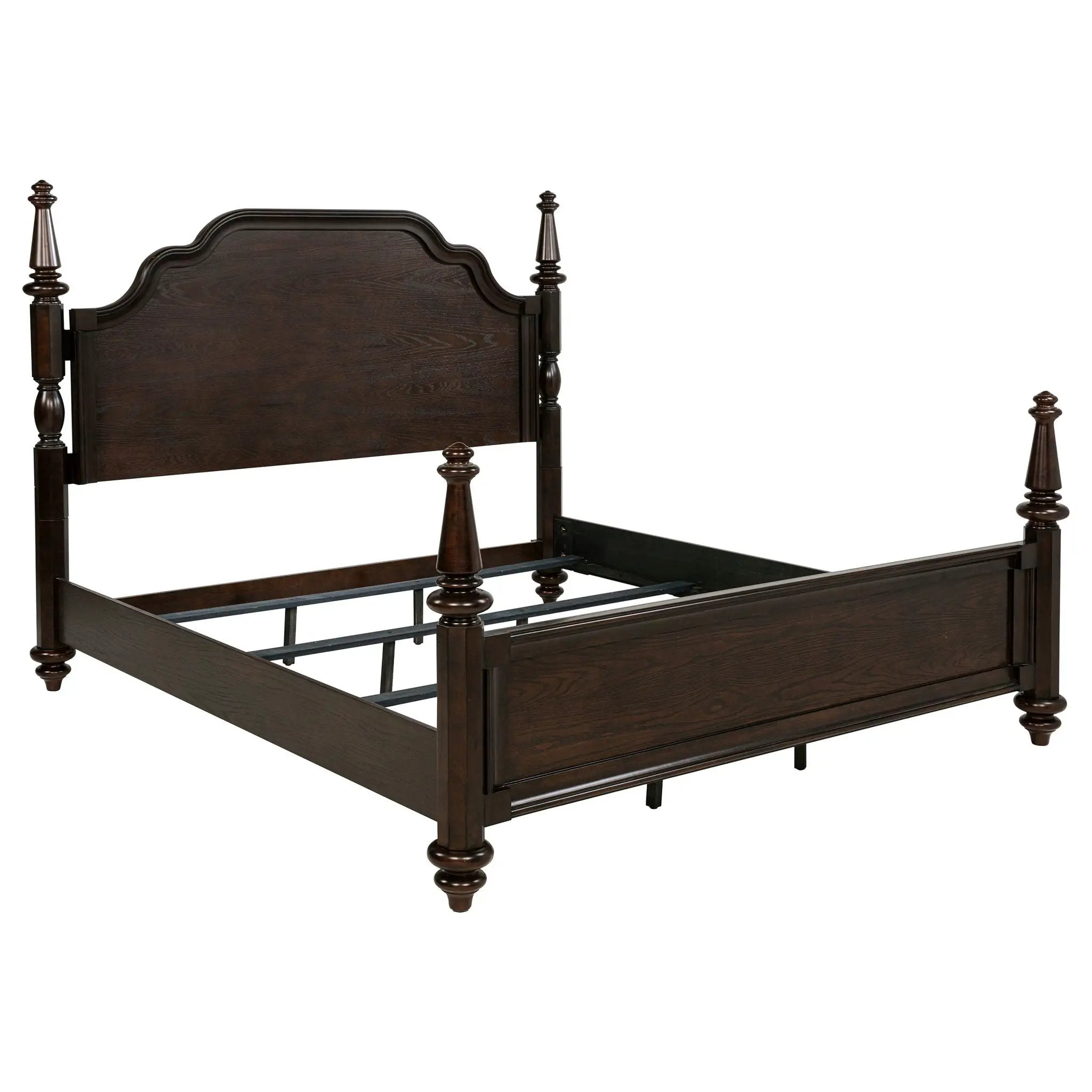 Andover 63-inch Four Poster Eastern King Bed Dark Oak by Unique Piece Furniture