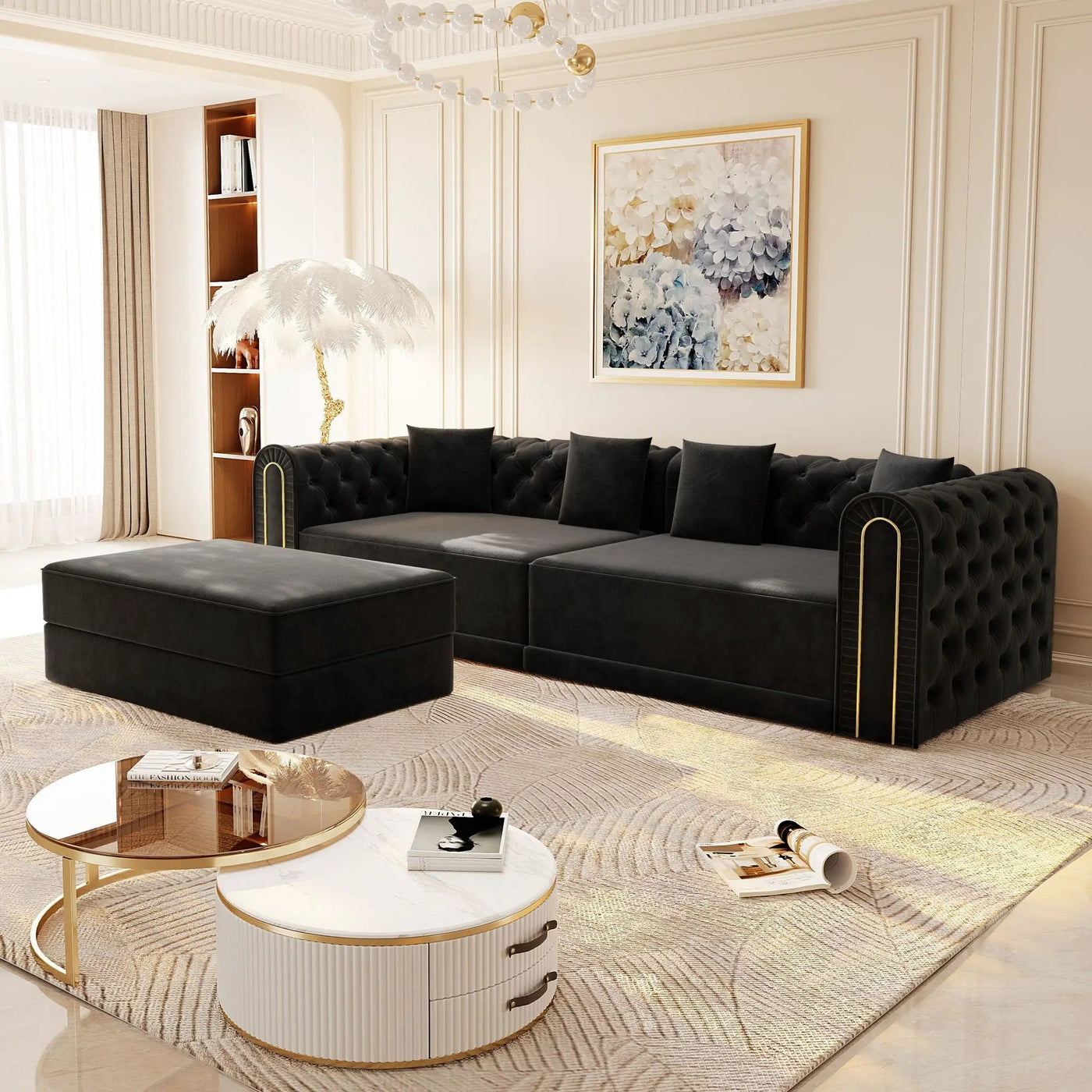 3-In-1 Convertible Sleeper Sofa With Movable Ottoman For Living Room by HouseOfZazla